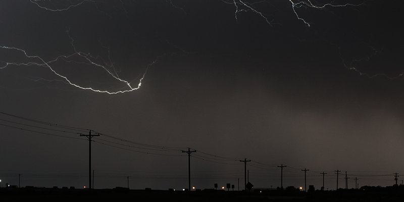 Lightning on a dark night